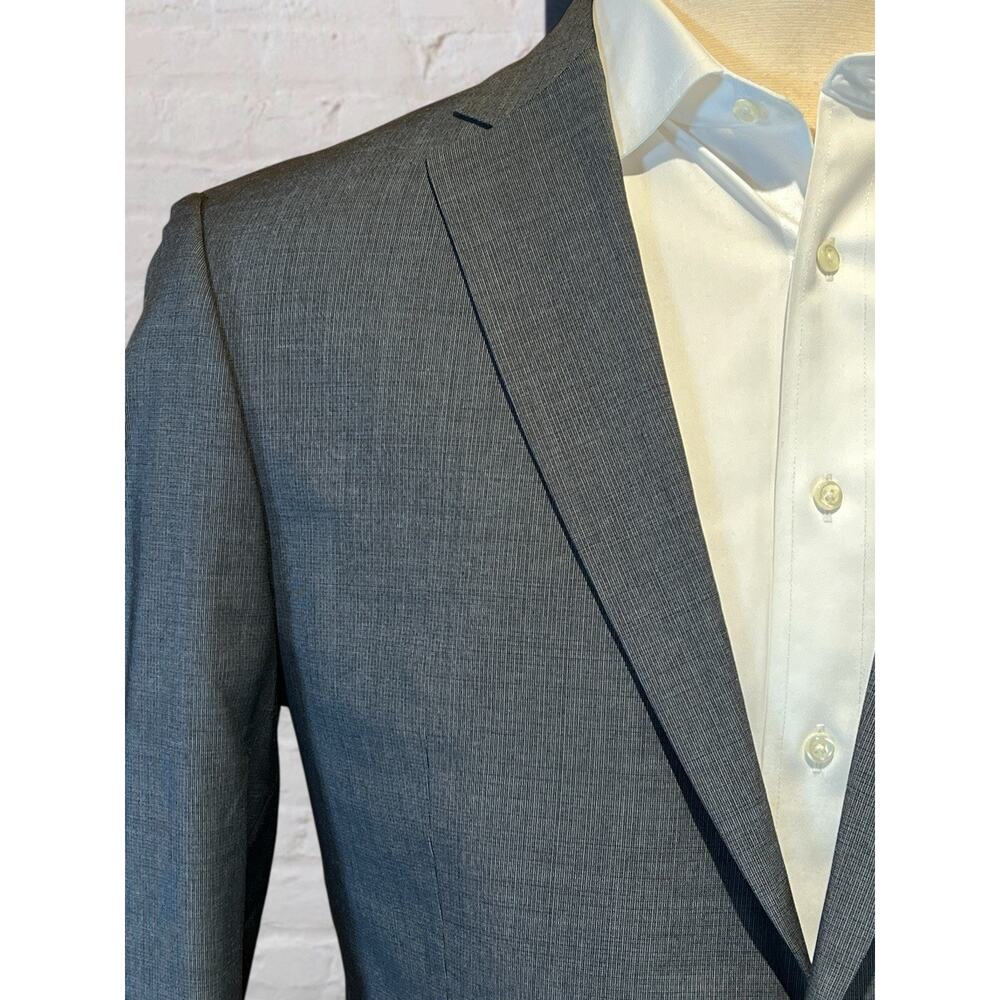 Hugo Boss 40-42R Slate Gray Super 100s Nailhead Blazer Suit Jacket - Picture 5 of 13